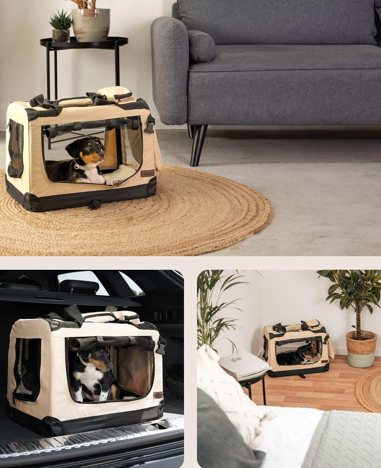 Hundetransportbox ‎TB10040, Beige, 1 - XS: 50x34x36 cm
