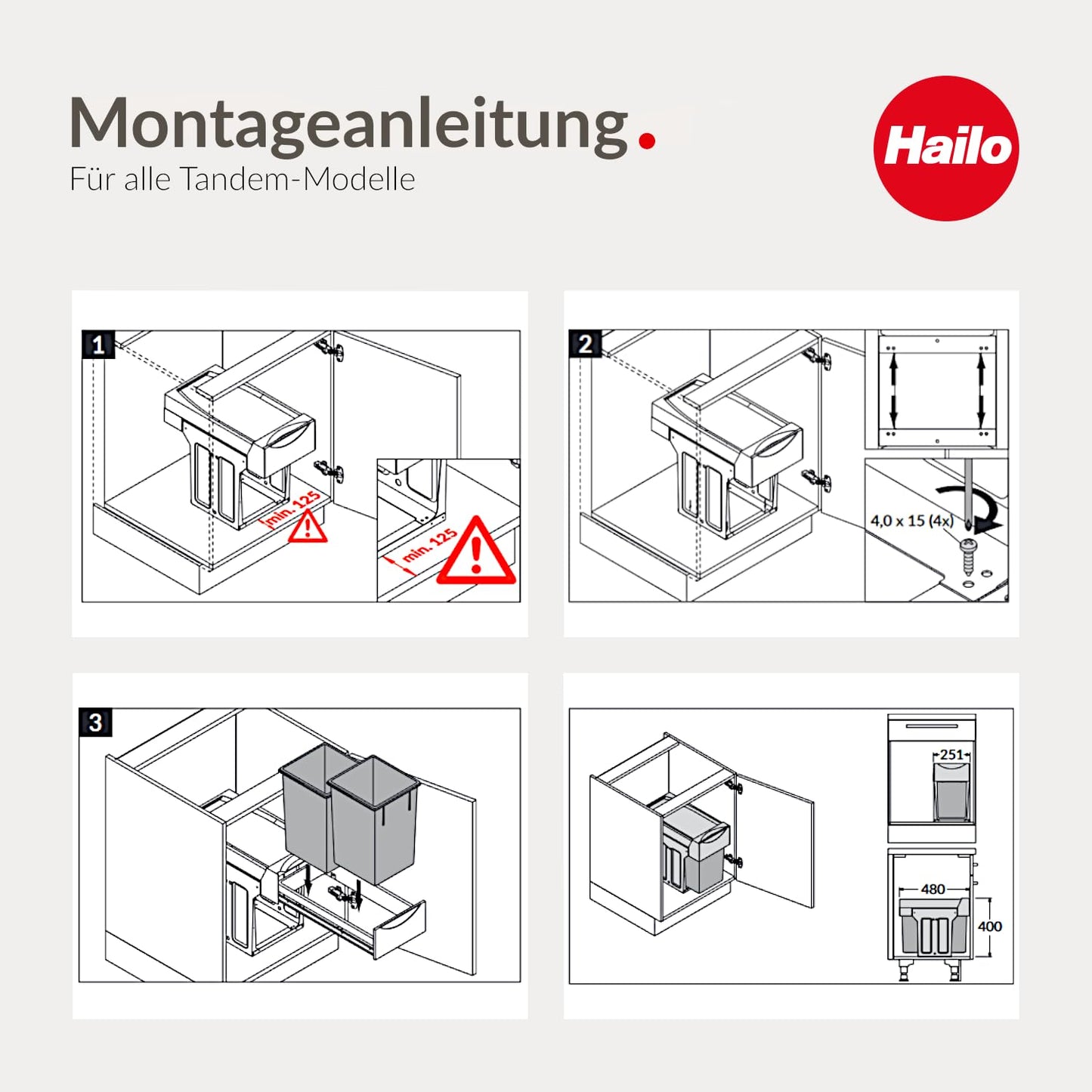 3666661 Tandem Abfallsystem, Blau