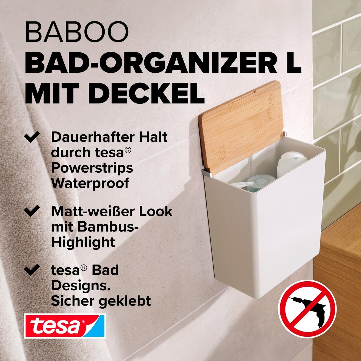 BABOO Aufbewahrungsbox mit Deckel, Grösse L