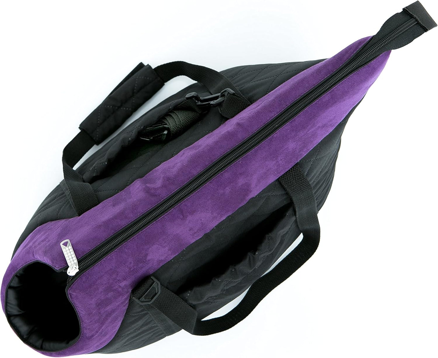 Hundetragetasche, L - 30x58x32 cm Schwarz mit Lila