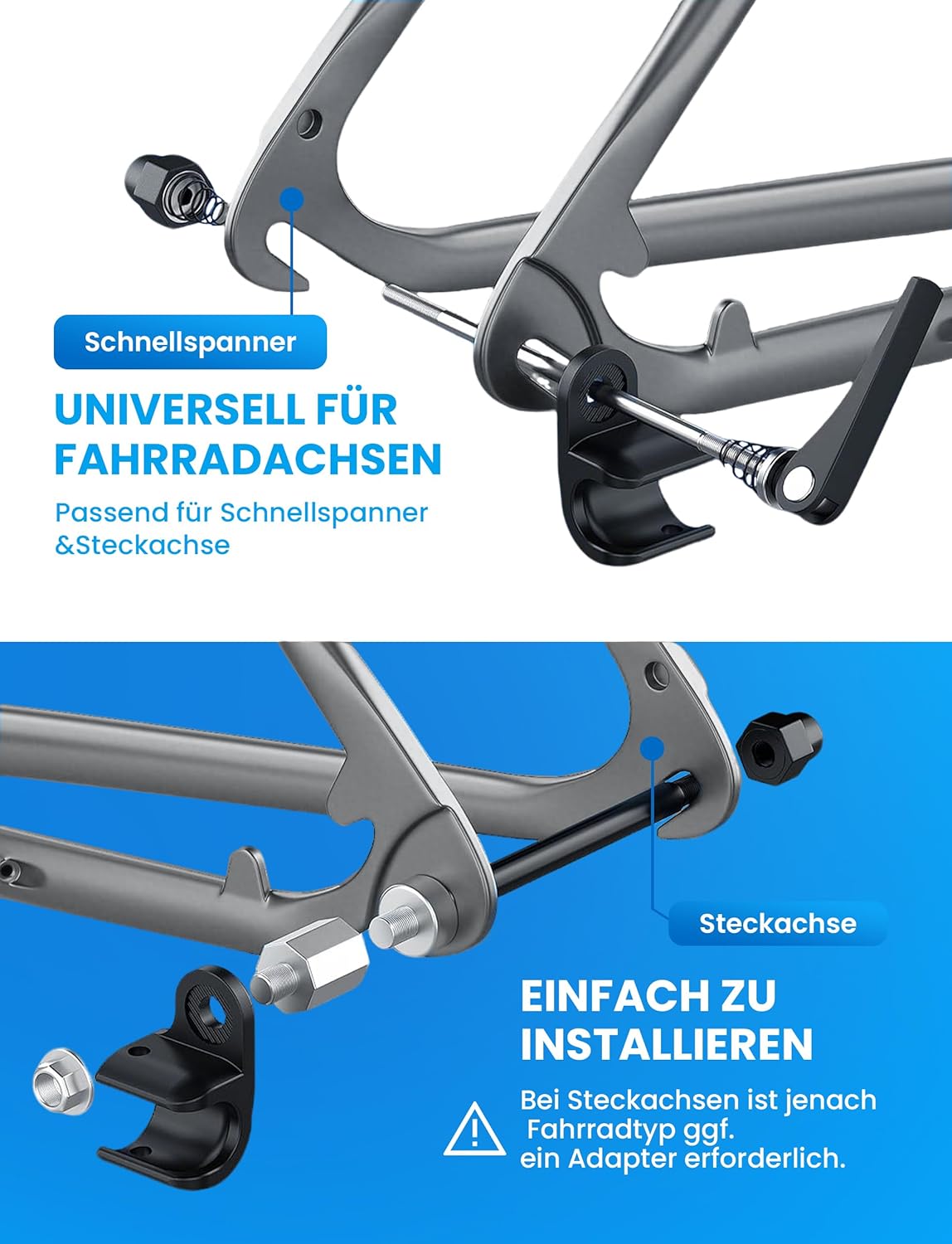 2-teiliges Fahrradanhänger Kupplungs-Set für Thule Chariot & Coaster, 2 Stück - Schwarz
