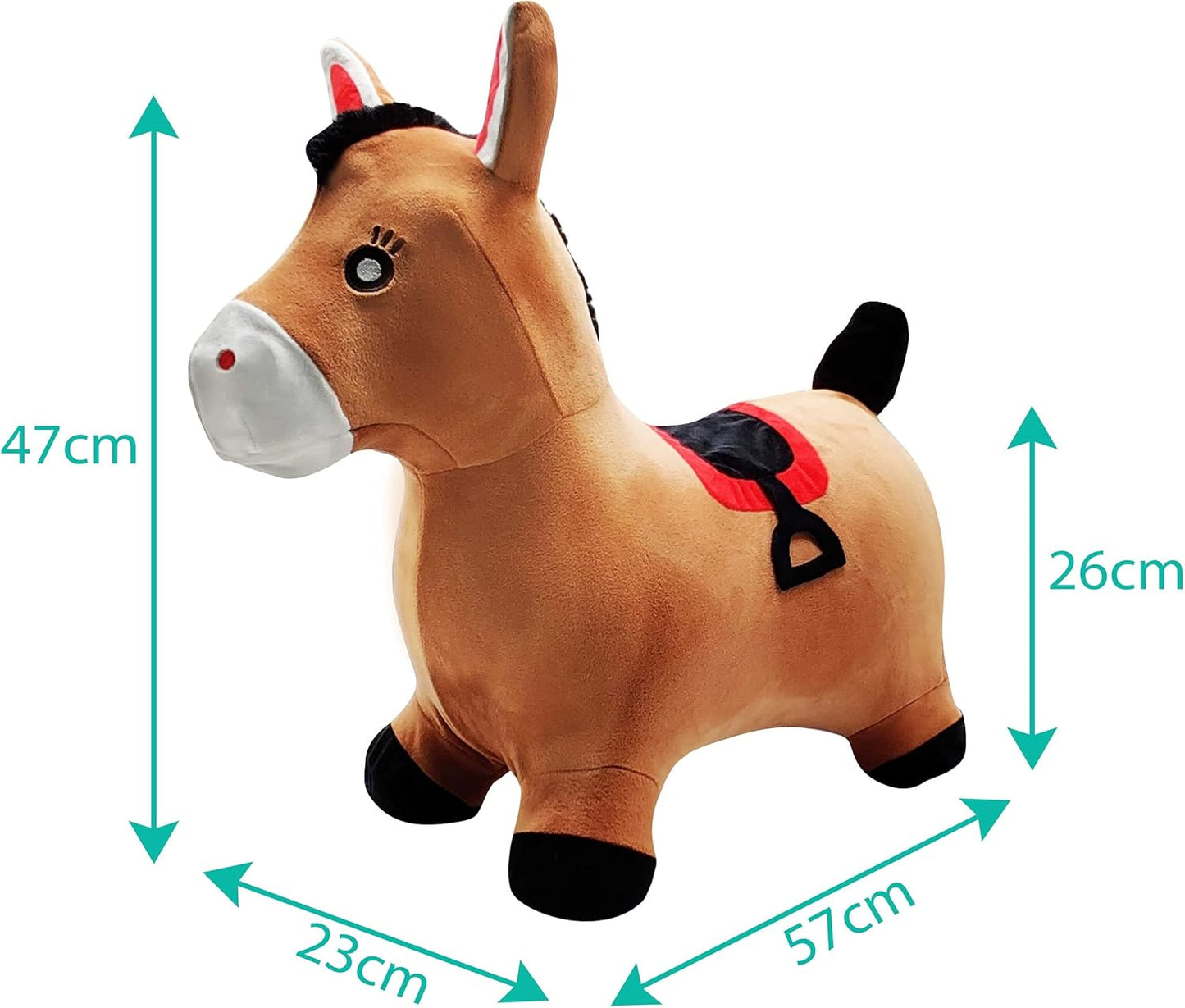 Aufblasbares Hüpf-Pony mit Pumpe und abnehmbarem Bezug, Pony - Mit Hülle