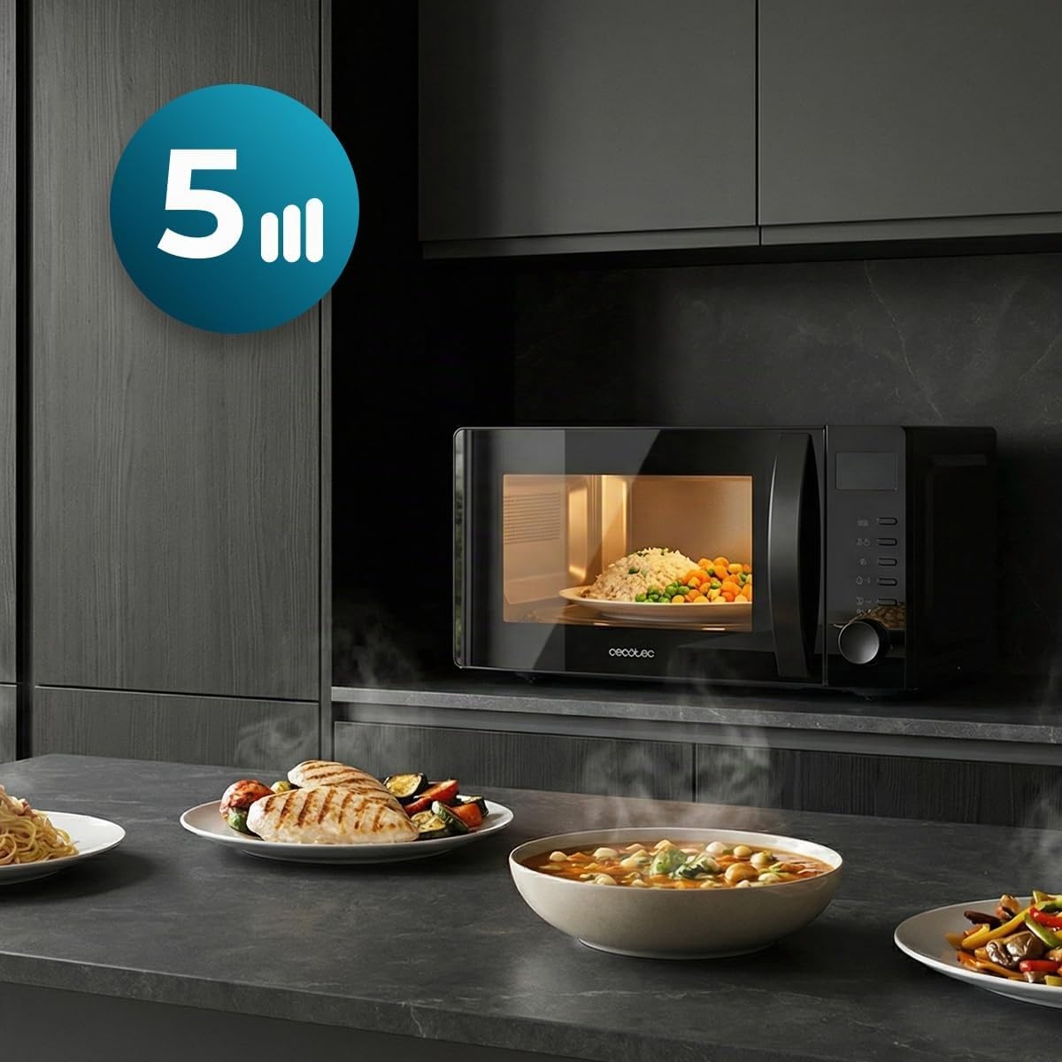 Proclean 5105 Mikrowelle mit Grillfunktion, Schwarz | Grill