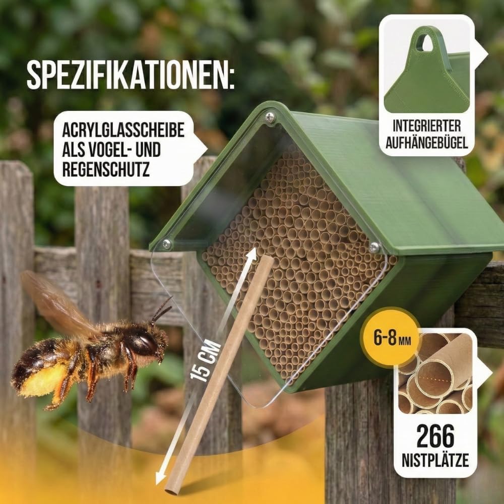 Insektenhotel mit 266 Nisthülsen zum Selbstaufbau