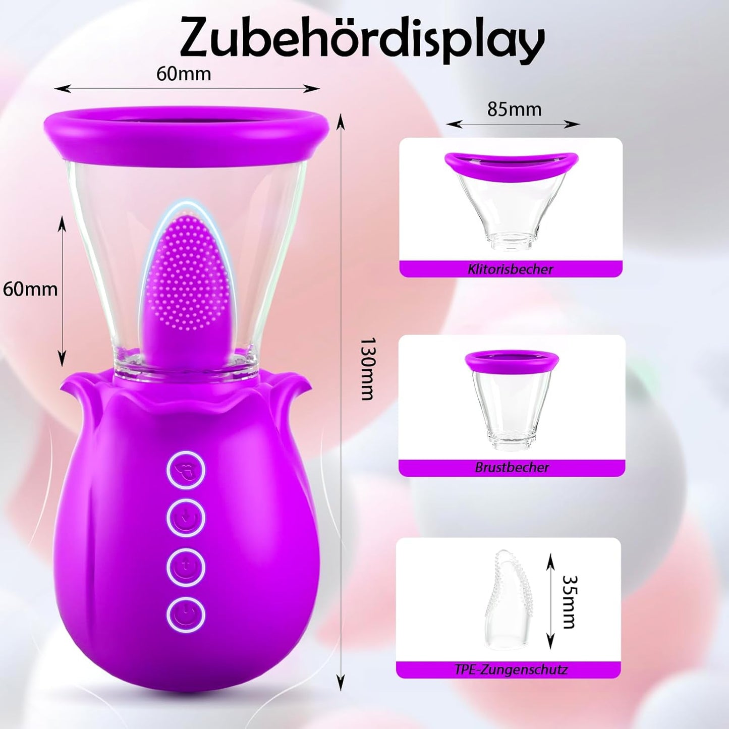 Vibratorenset mit AI-Sync Vibration und Saugfunktion, Lila