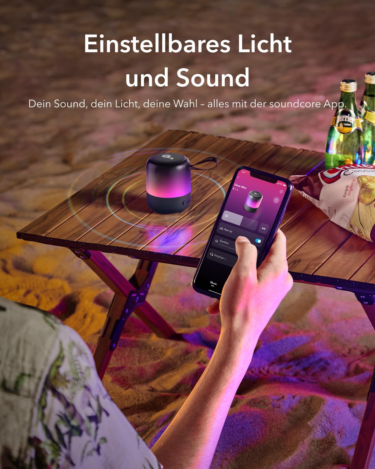 Glow Mini Bluetooth-Lautsprecher mit Lichtshow