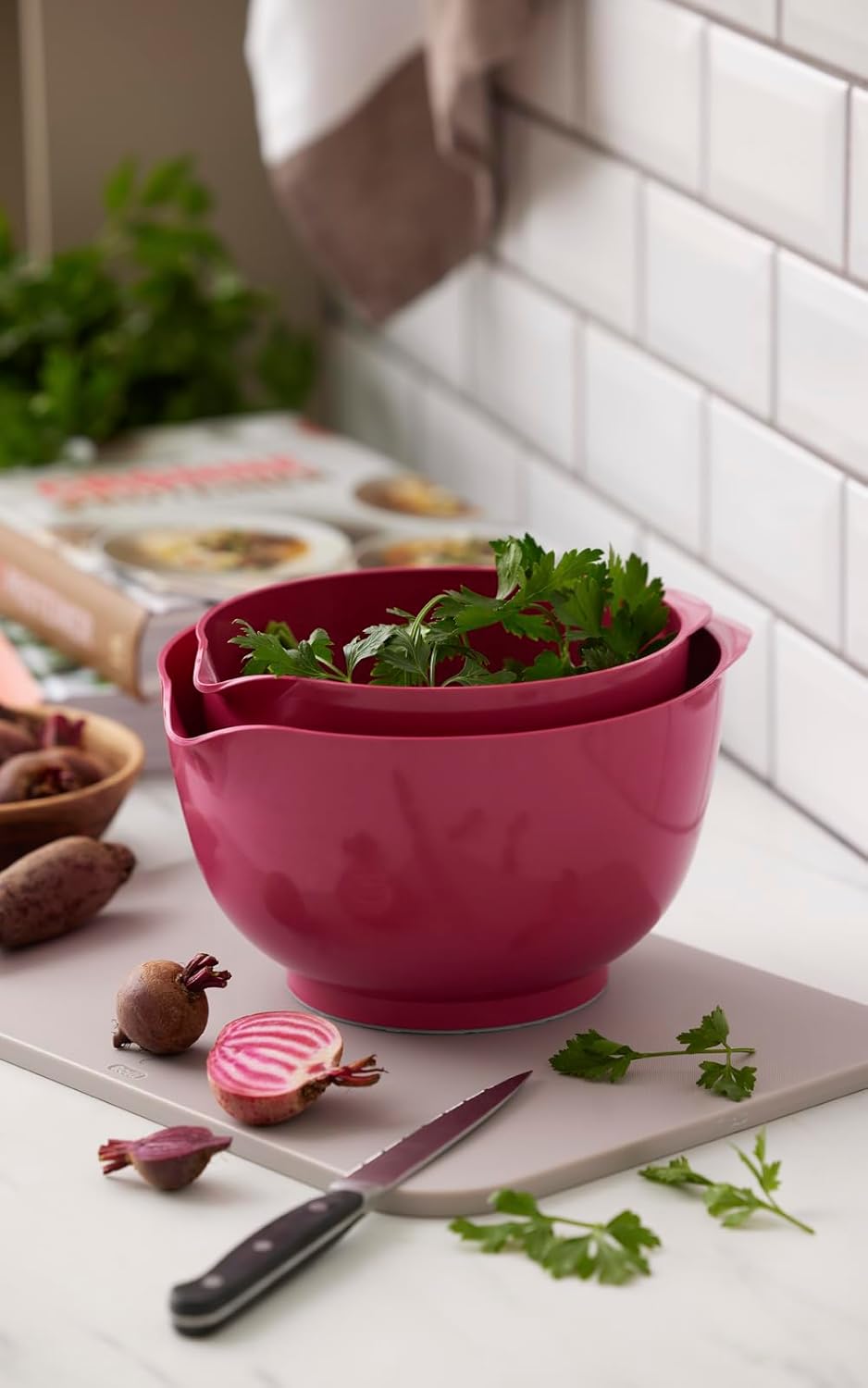 4-teiliges Margrethe Rührschüssel-Set, One Size Beetroot