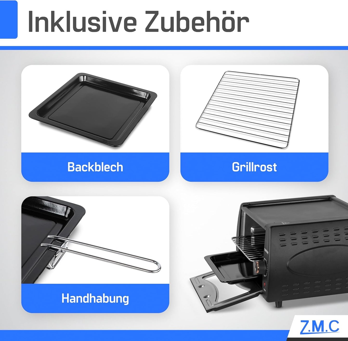 Mini Tandoor/ Minibackofen, 22L, mit Backblech und Grillrost