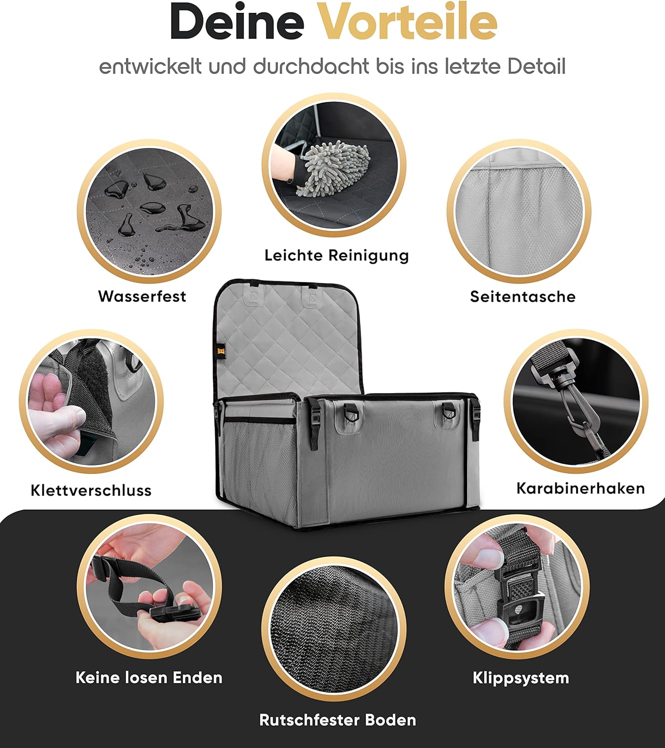 Hundeautositz, Grau