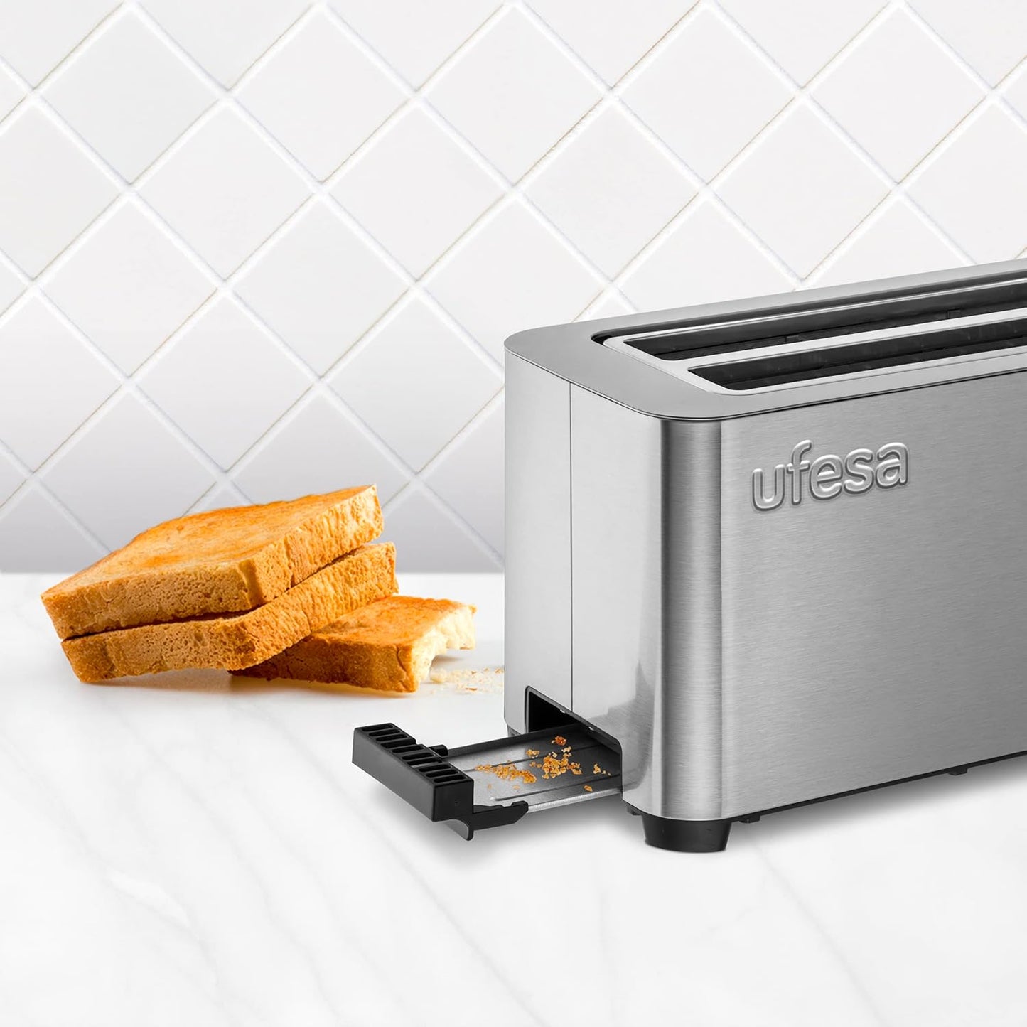 Toaster Duo Plus Delux mit LCD-Bildschirm, 2 Lange Schlitze ; Inox Digital