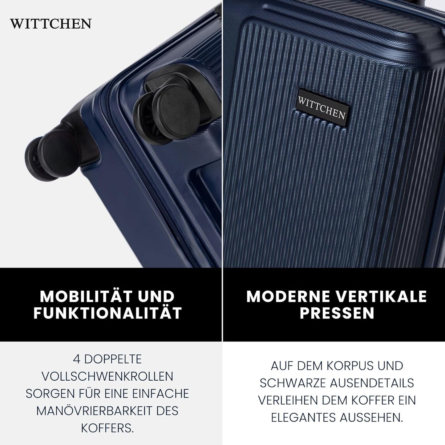 Stripes Line Kofferset 3-teilig (M, L, XL), Marineblau Kofferset (M, L, XL)