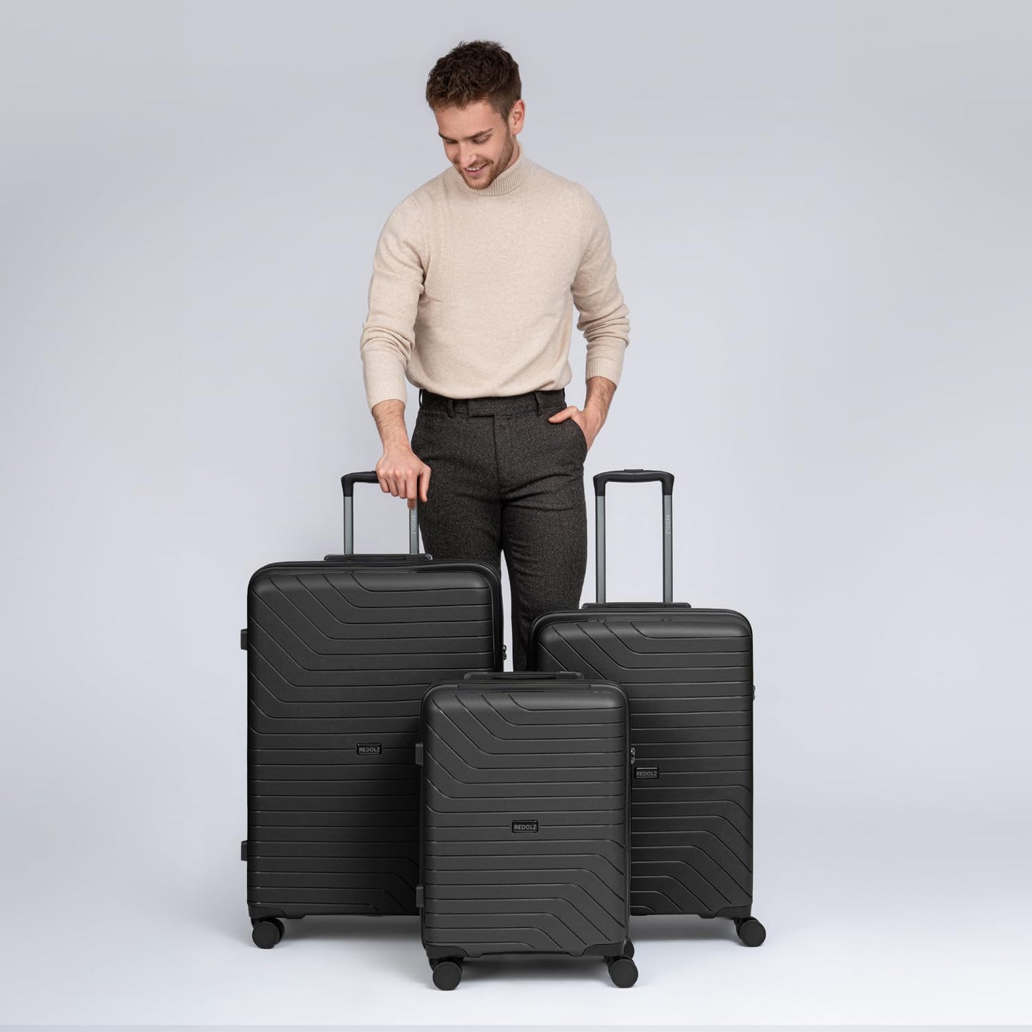 3-teiliges Hartschalen Kofferset Essentials 05, Schwarz Kofferset (3-teilig)