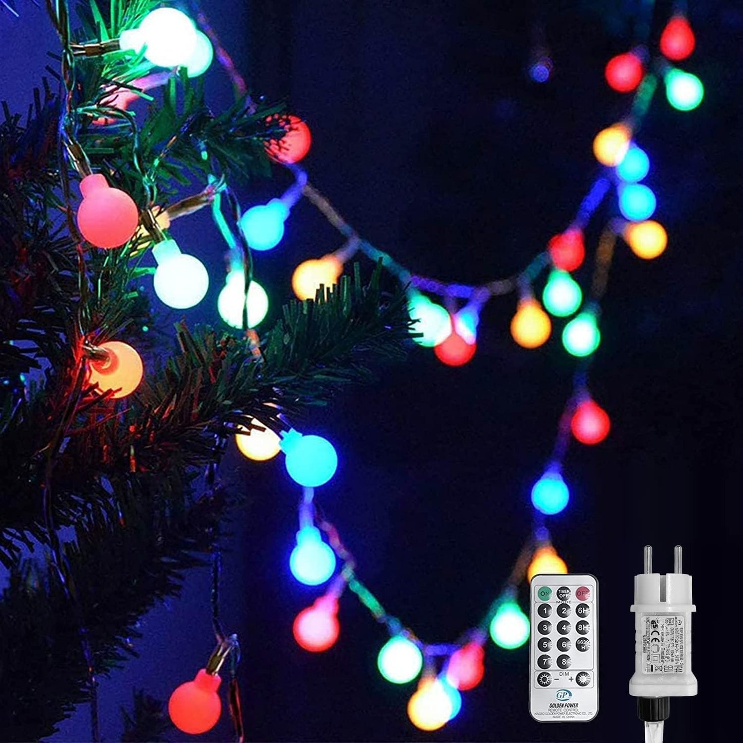 Dimmbarer LED-Lichterketten-Set mit 8 Modi, 10M 100LED Bunt