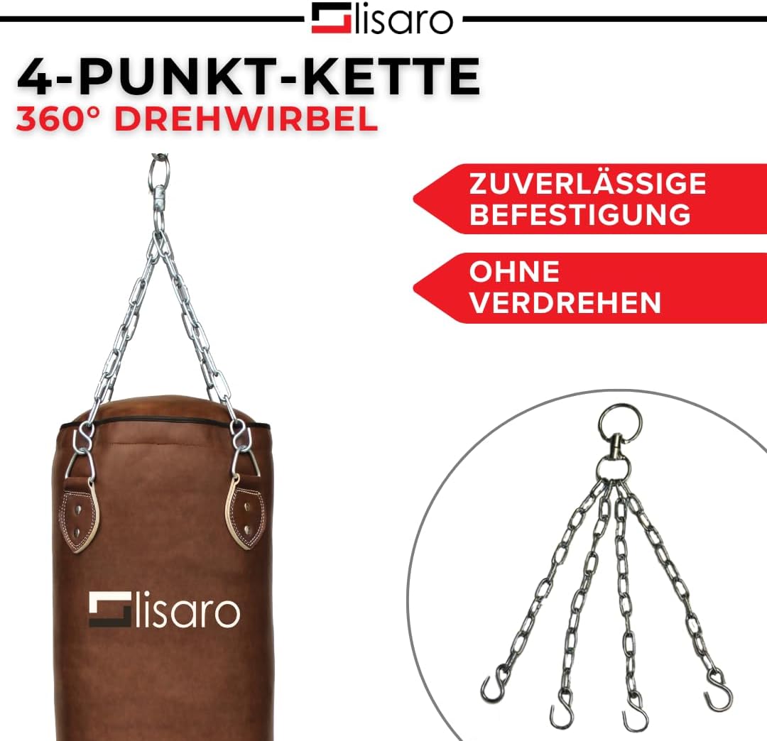Boxsack mit Stahlkette, ungefüllt, 120 x 35 cm ungefüllt
