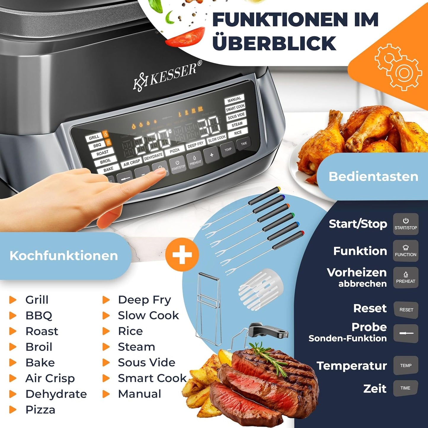 Multikocher mit 16 Programmen, Anthrazit