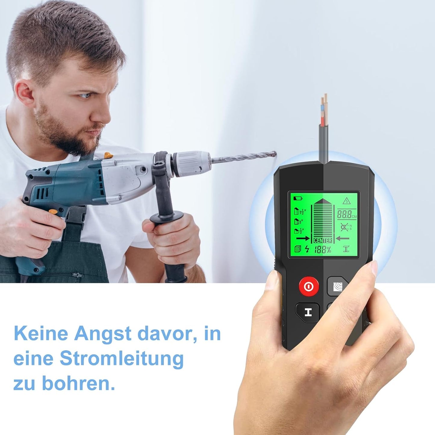 ‎HLW-QB5 Leitungsfinder für Wände und Kabel, B-Schwarz