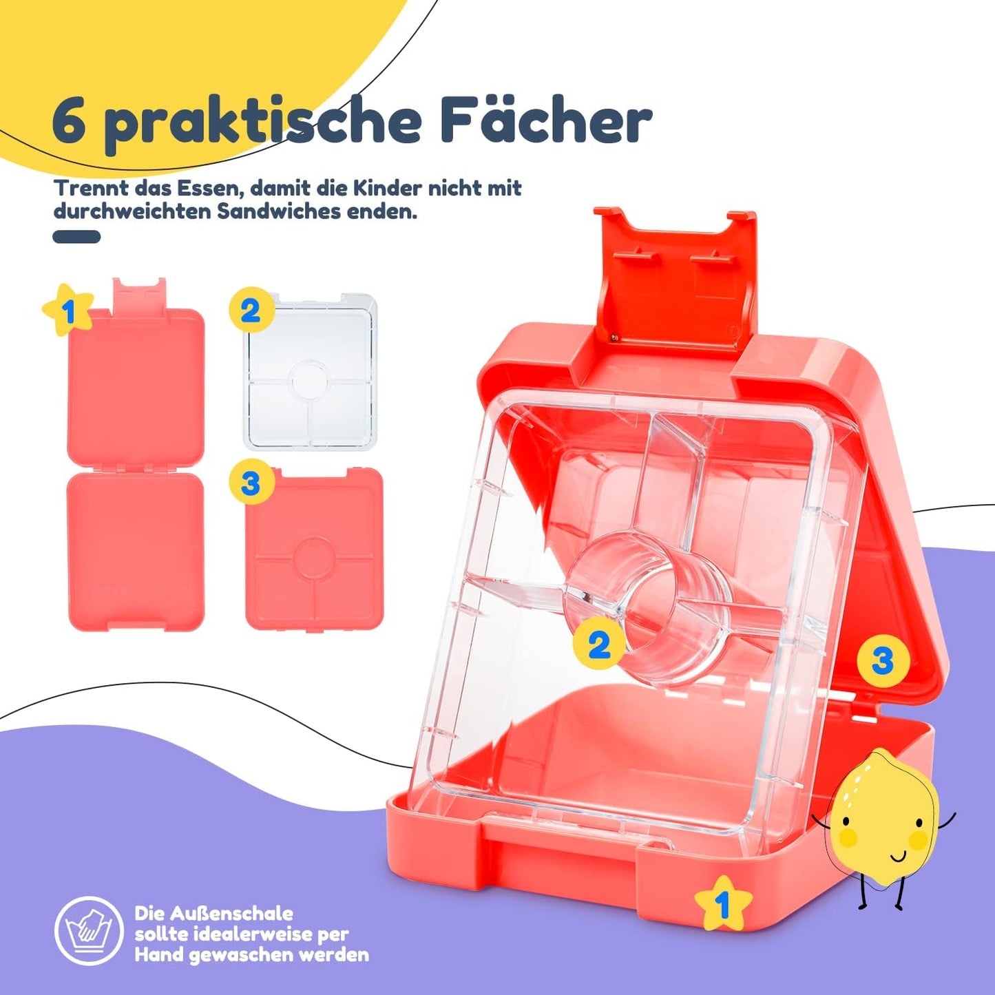 Auslaufsichere Bento Box, Coral