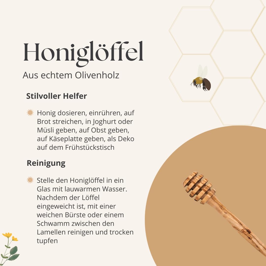 3er-Set Honiglöffel aus Olivenholz, 3er Set Honiglöffel zum Sparpreis
