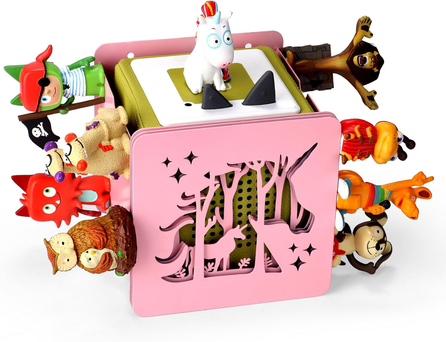 Magnetisches Toniebox-Regal für Figuren (25-40), Rosa Einhorn