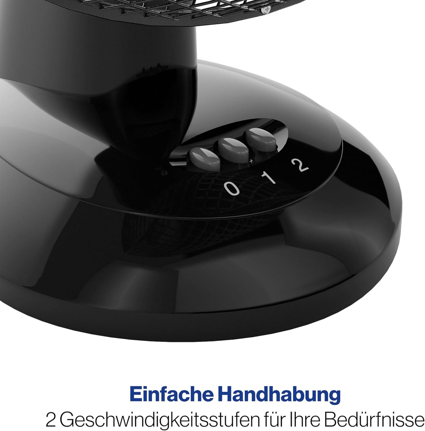 Tischventilator mit Schwenkfunktion, Schwarz Ø 23 cm