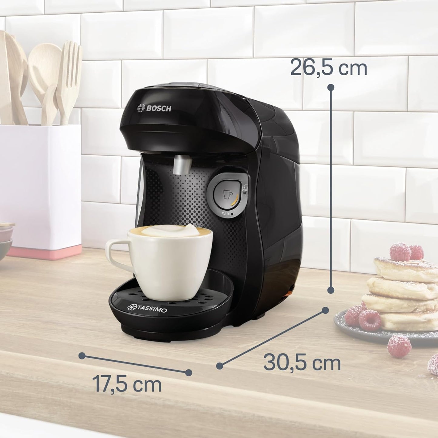 Kapselmaschine Tassimo happy friendly, Schwarz Inkl. Entkalker