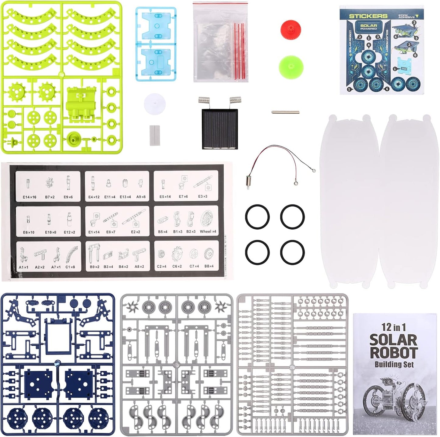 STEM Solar Roboter Kit (12-in-1 Bauspielzeug), grün