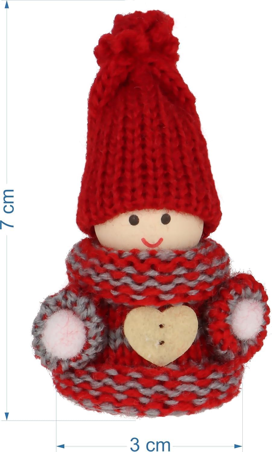 Mini-Wichtel Figuren-Set (24 Stück) für Weihnachten, 24 Mini Wichtel Rot
