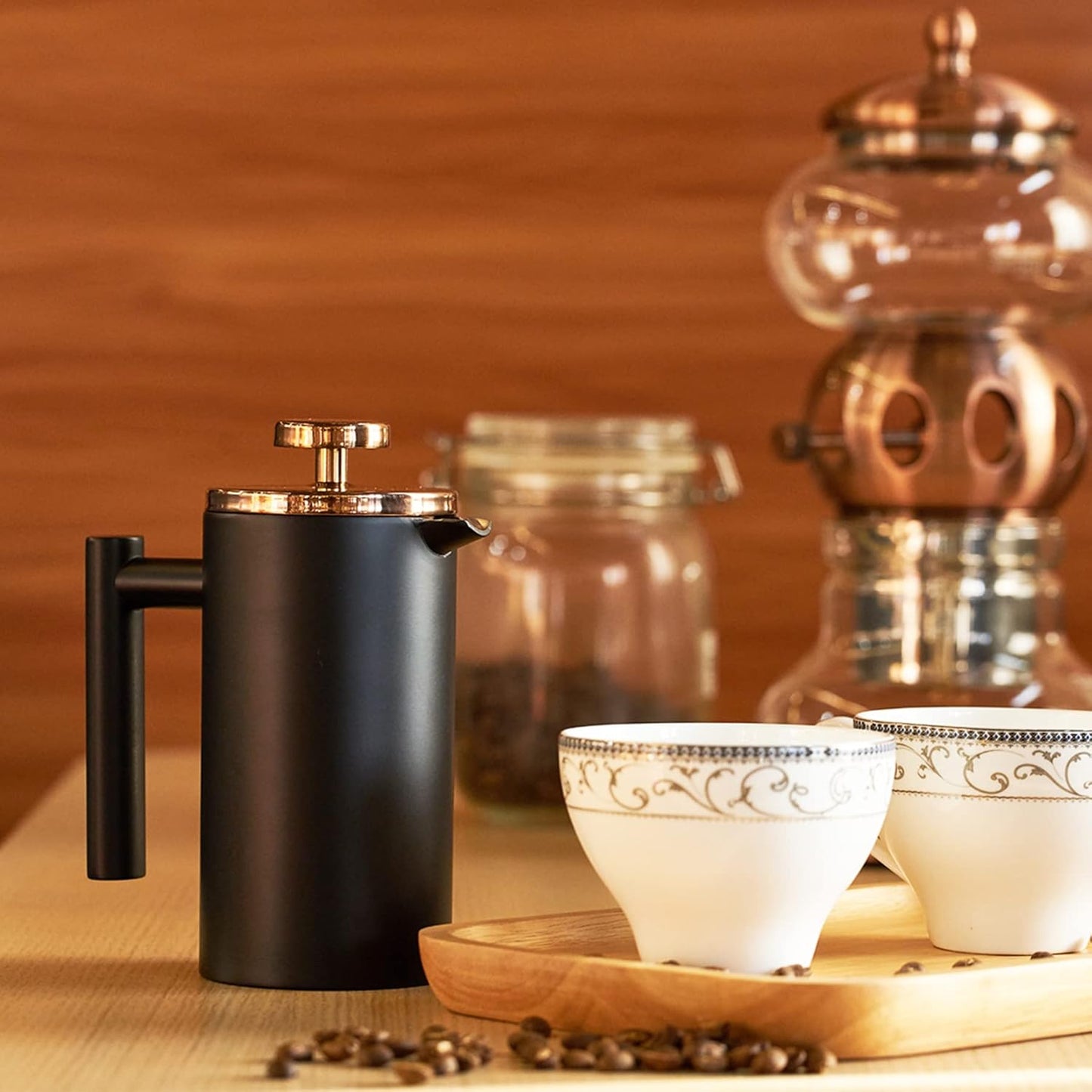 Kaffeebereiter French Press, 350ml Schwarz