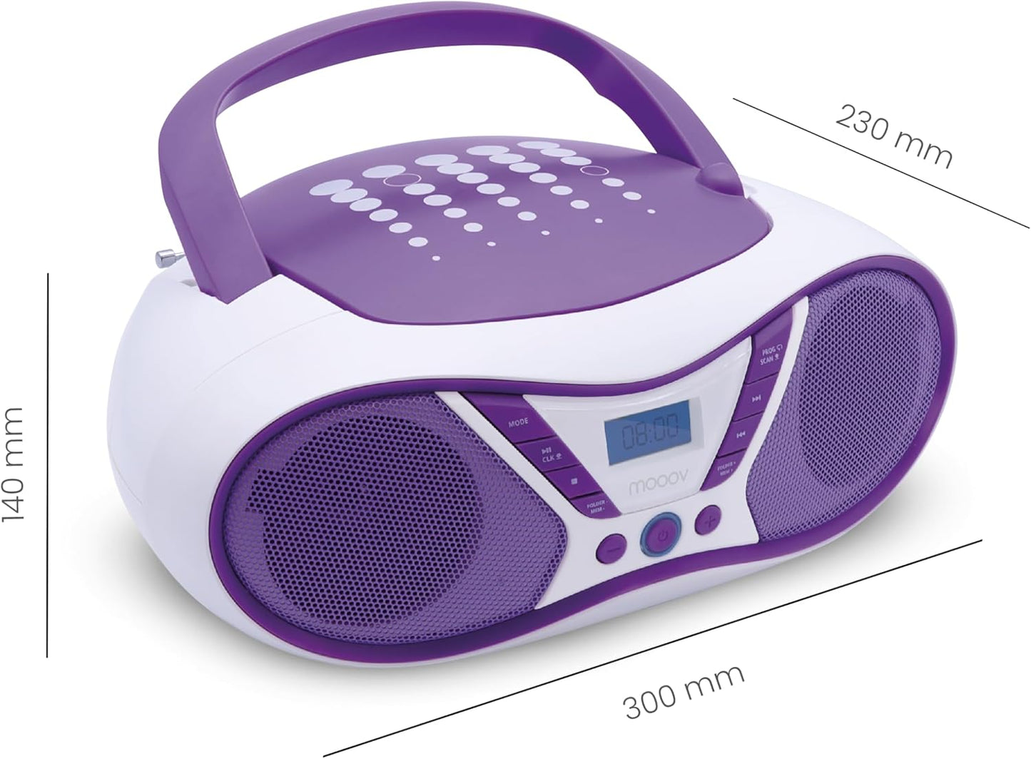 Tragbarer CD-Player, Purple & White