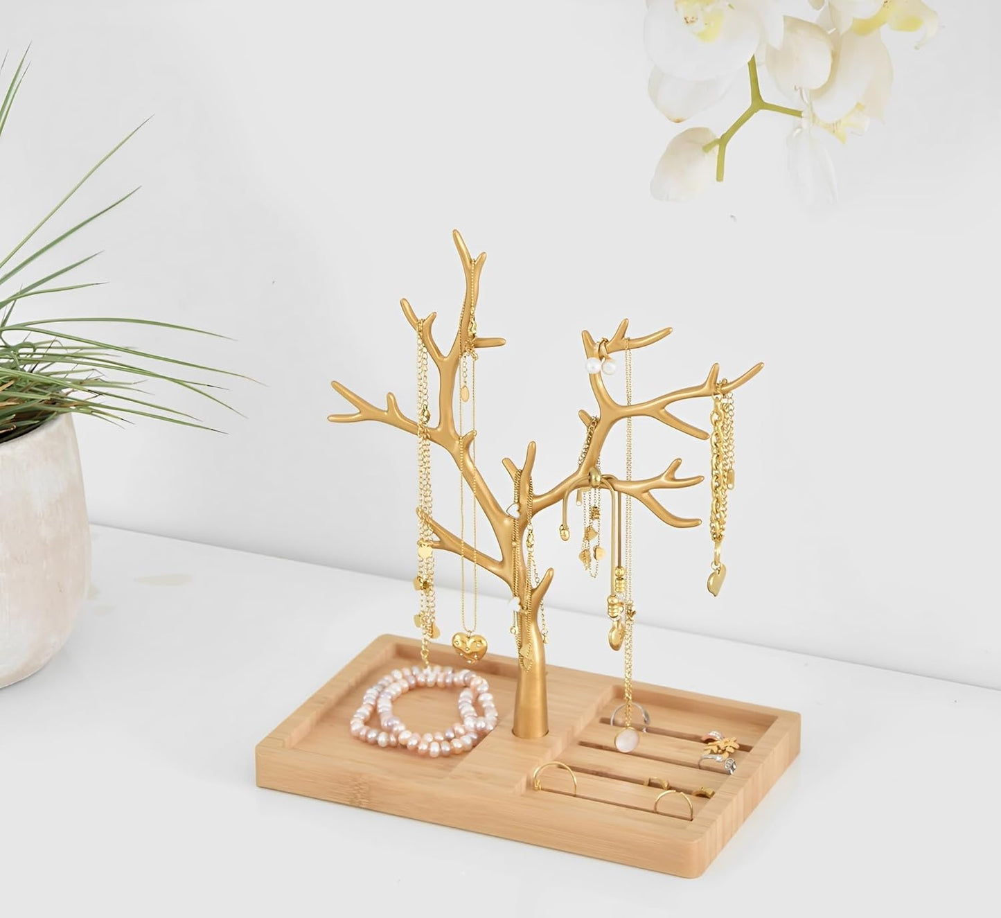 Furo Schmuckbaum mit Ständer, Furo- Gold Bambus
