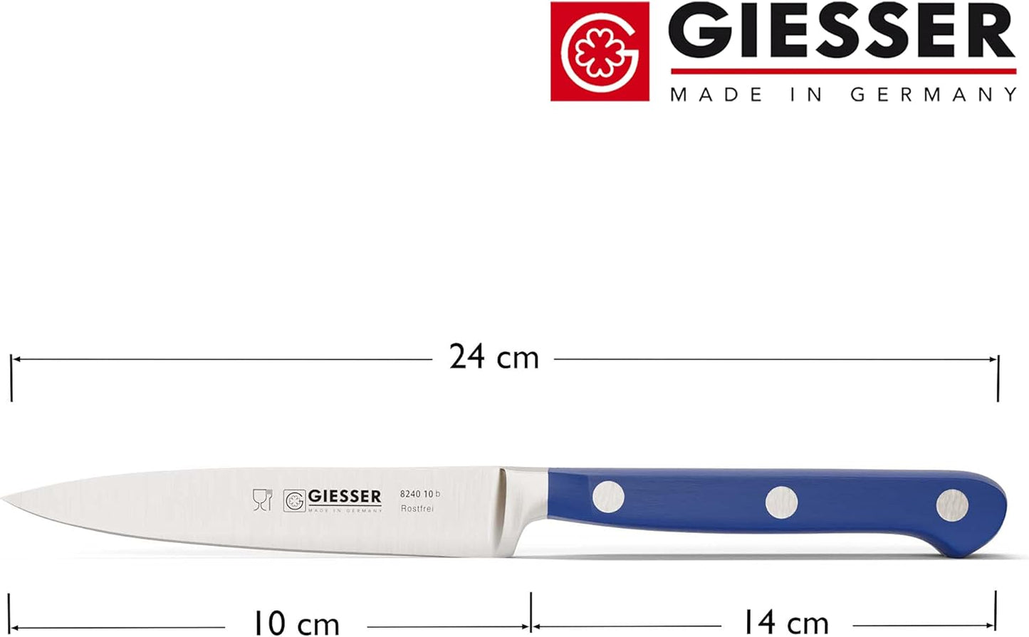 Geschmiedetes Spickmesser, 10 cm Spickmesser Blau