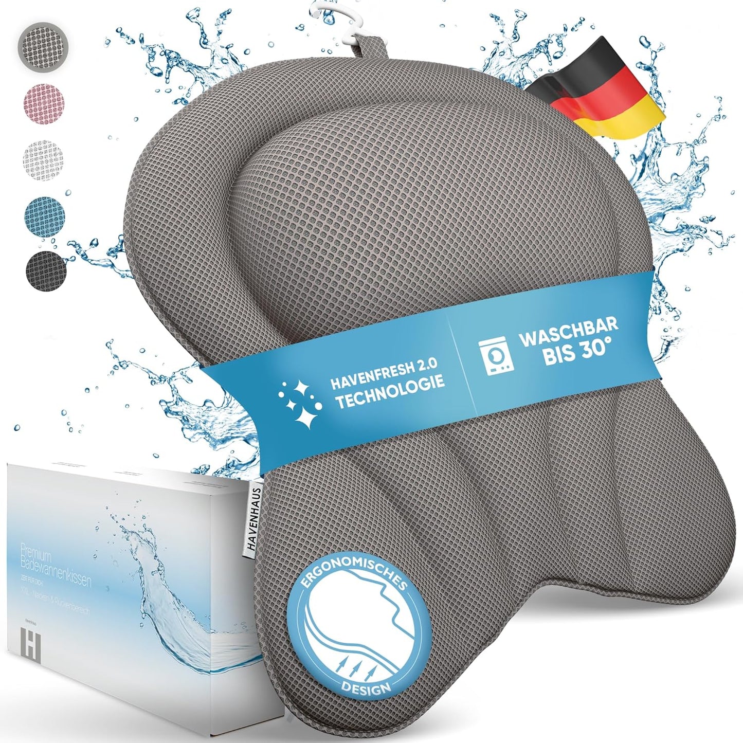 XXL Badewannenkissen, XX-Large Grau
