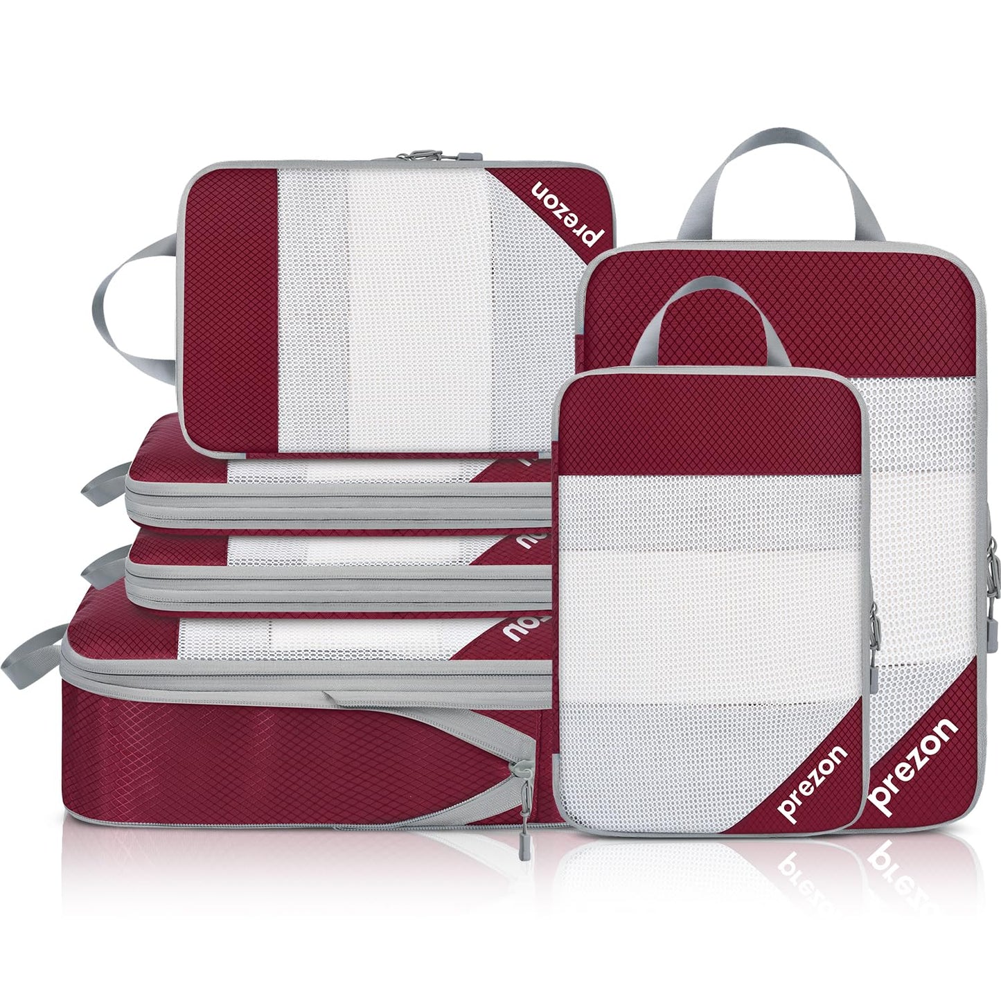 6-teiliges Kompressions-Packwürfel-Set, Burgund