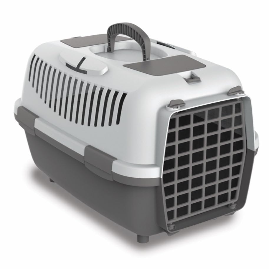 Transportbox für Katzen & kleine Hunde (55x36x35 cm), M Grau