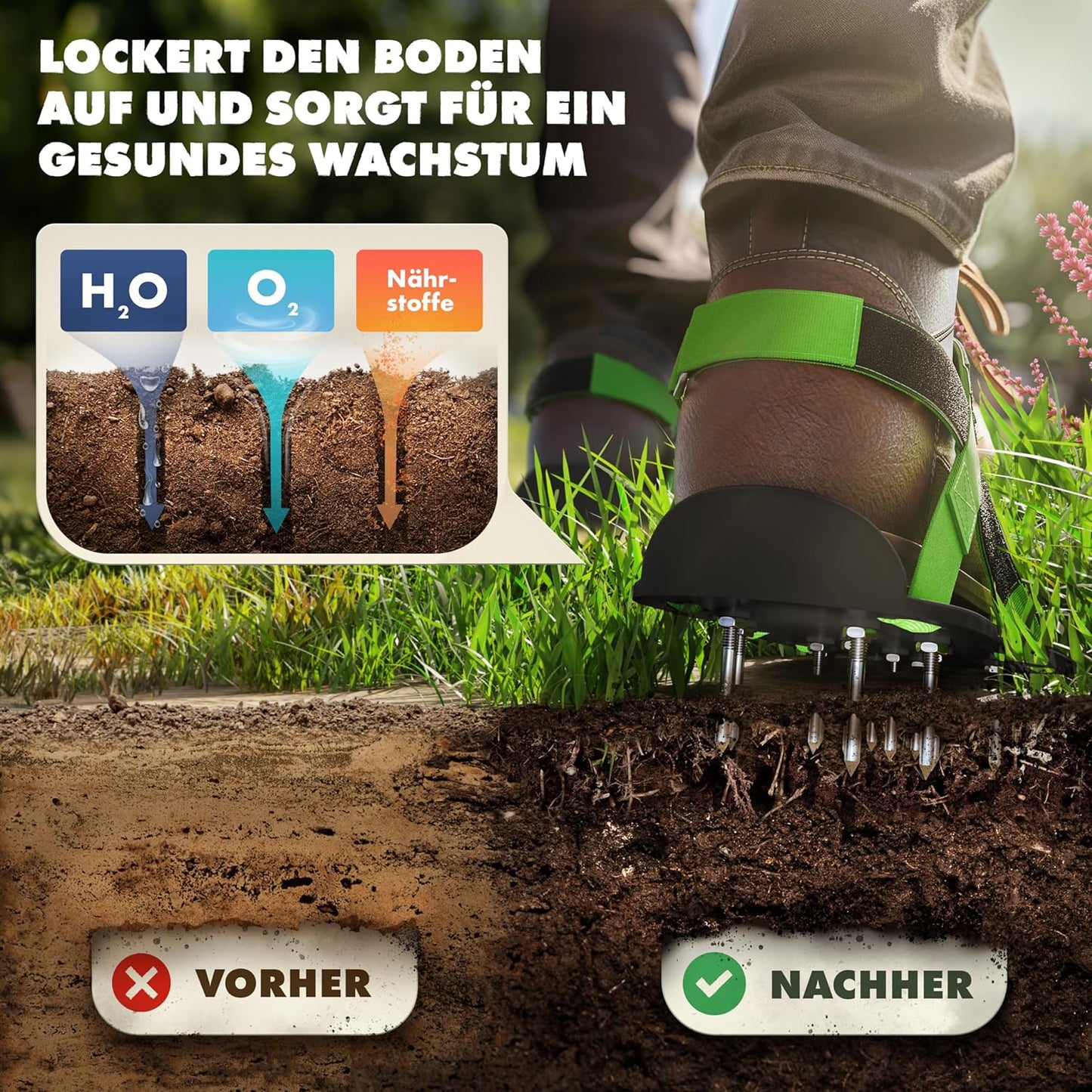 Nagelschuhe LF-RB, Klettverschluss - 1 Nagellänge