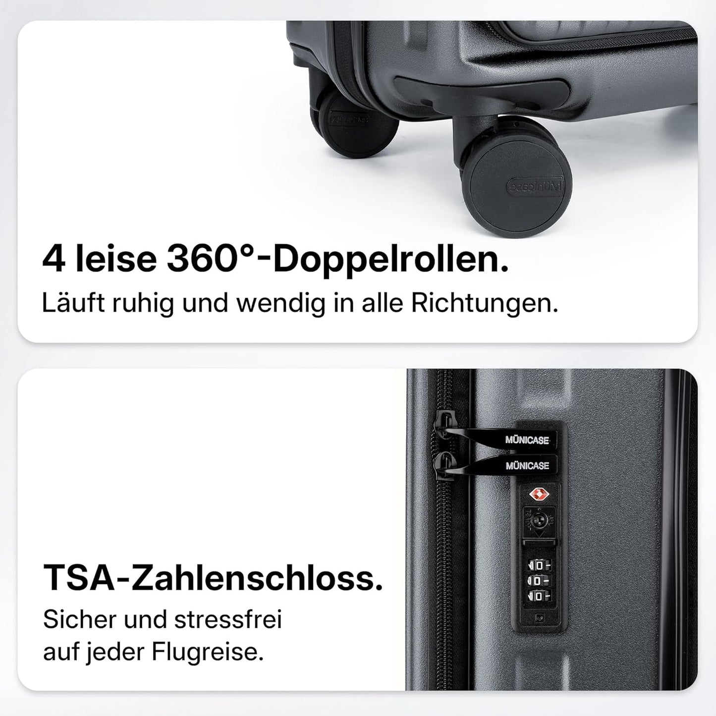 Hartschalen-Trolley mit Laptopfach, M (Laptopfach)-50cm Businessgrey