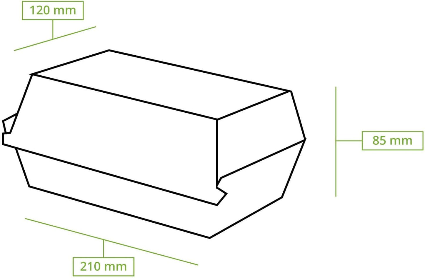 Fast Food Boxen, 50 Stück, 21.4 x 11.4 x 8.5 cm (50 Stück)