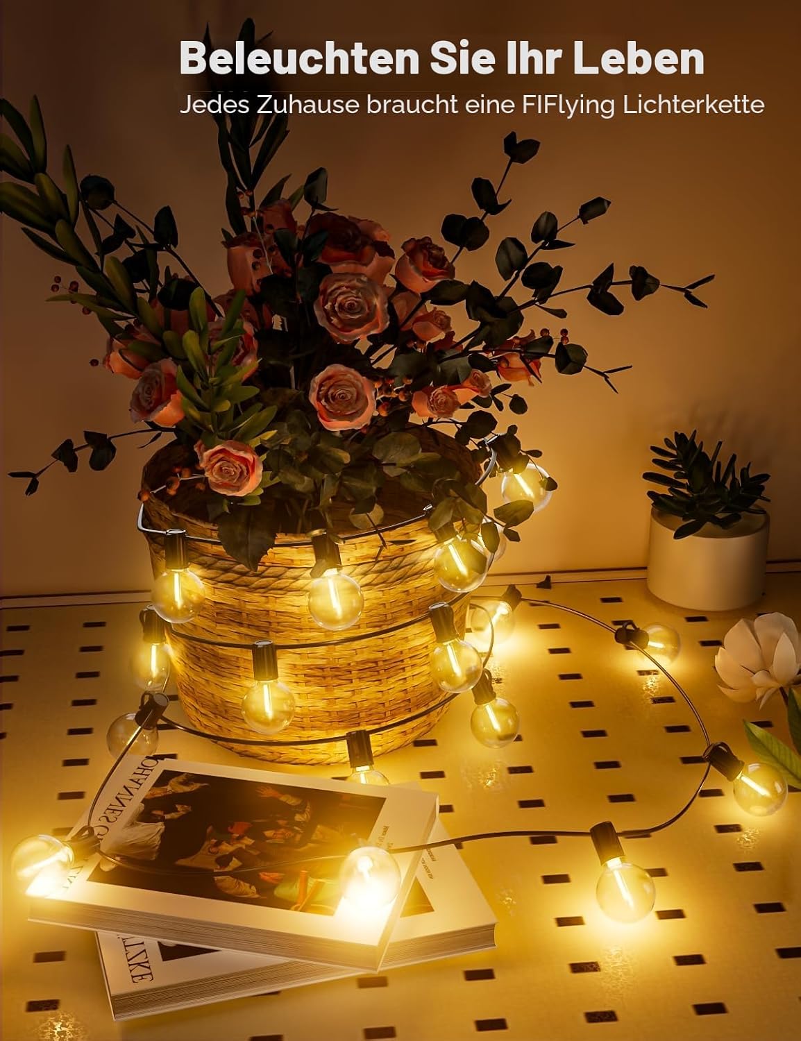 LED Lichterkette mit Timer, 44.9m/147.31FT - Adapter