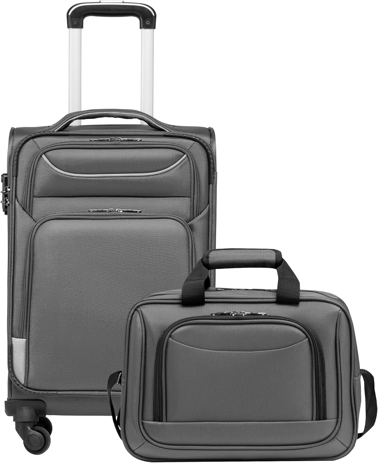 2-teiliges Handgepäck-Kofferset, Handgepäck-Set 2tlg Grau