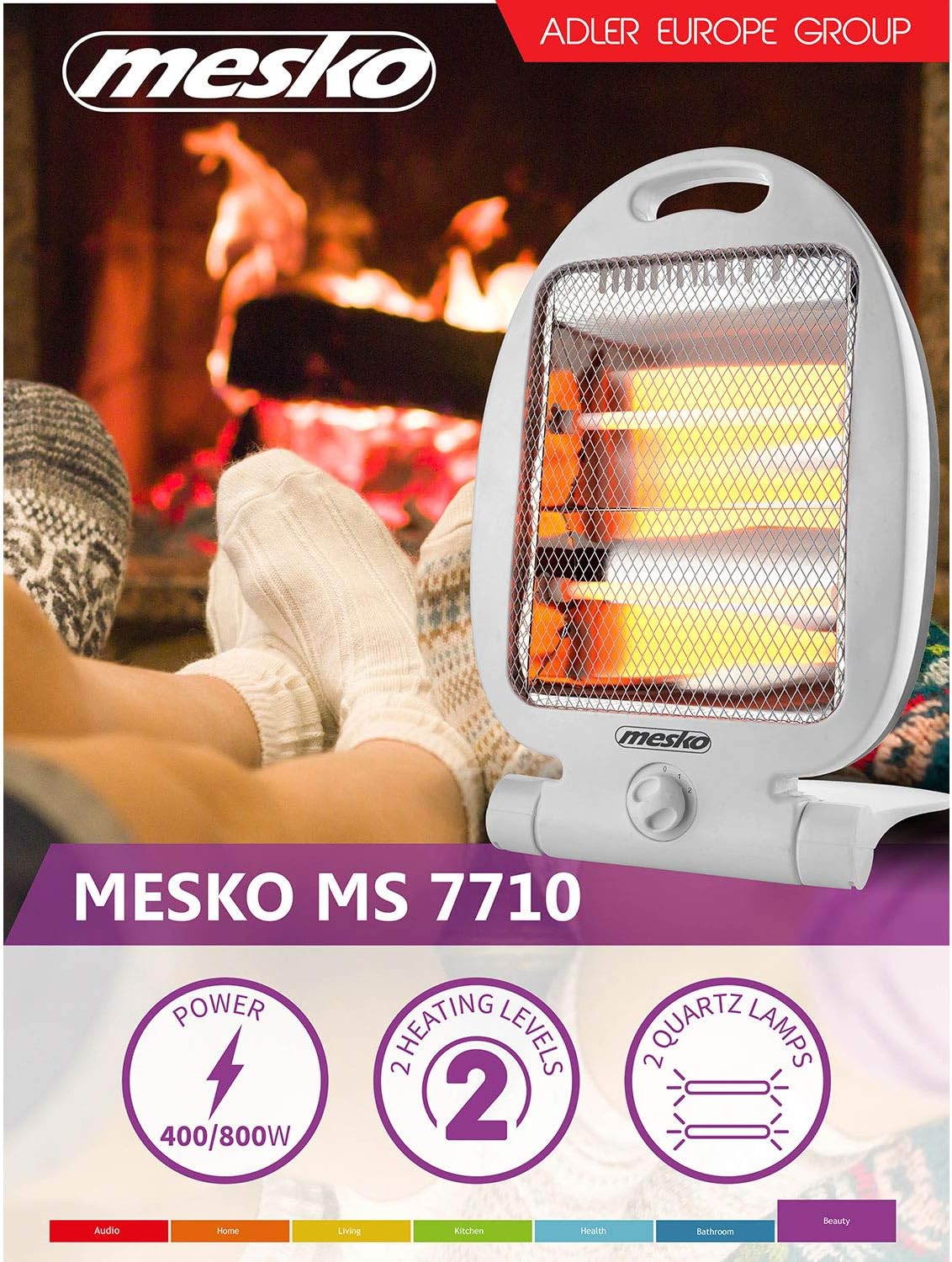 Tragbarer Infrarotheizer MS7710 mit Umkippschutz