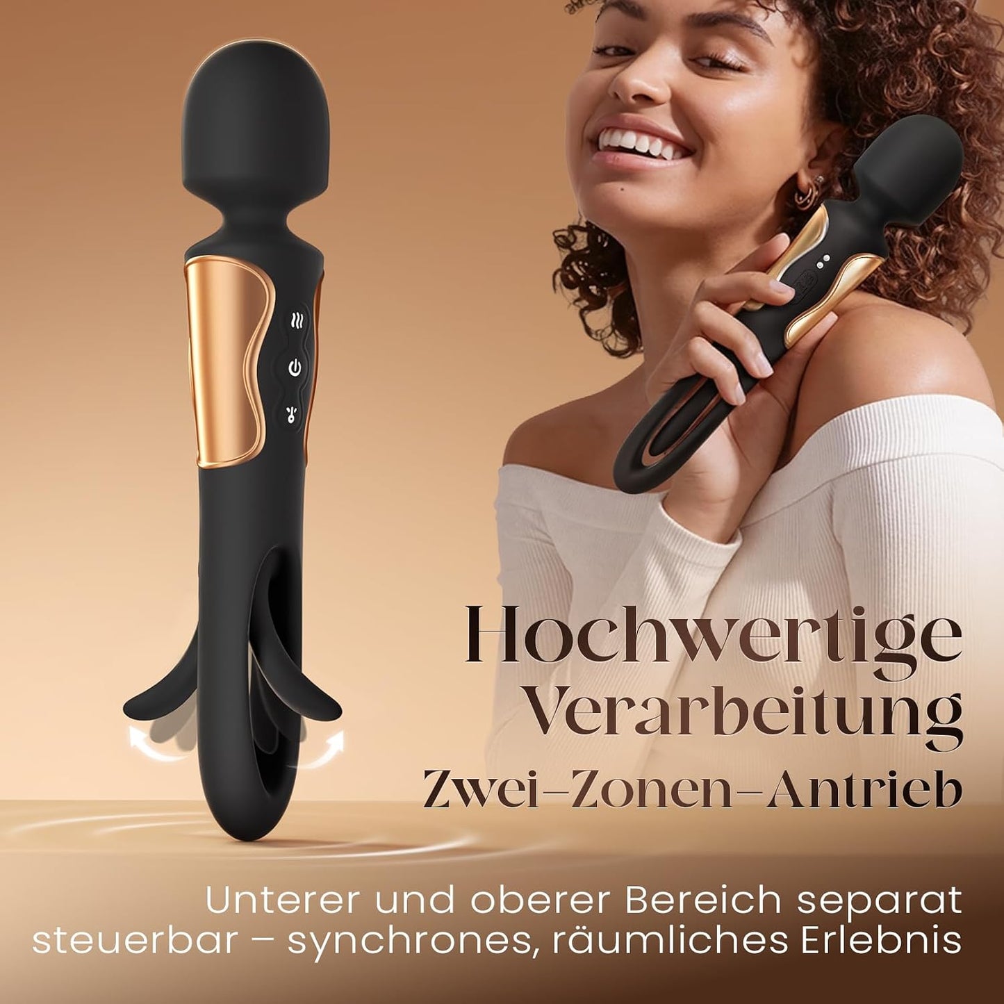 KI-Sync 3-in-1 Doppelkopf-Vibrator mit App-Steuerung