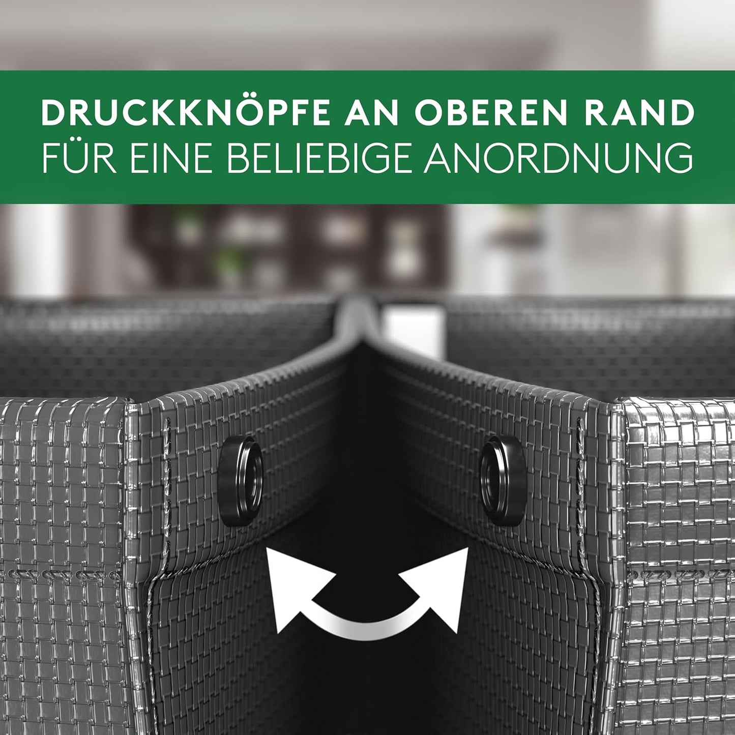 Faltbares Mülleimer-Set, XL Maxi Black Edition