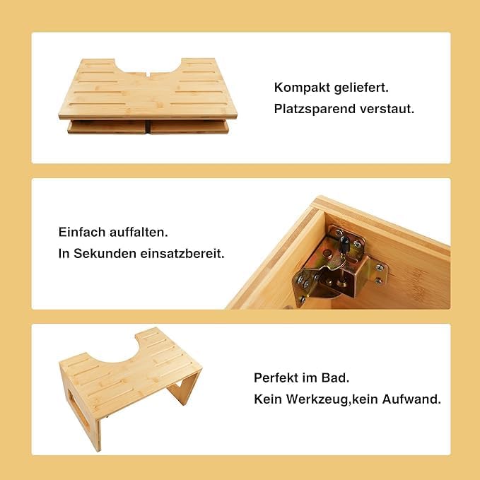 Klappbarer Toilettenhocker, Faltbares Modell 21,5cm H