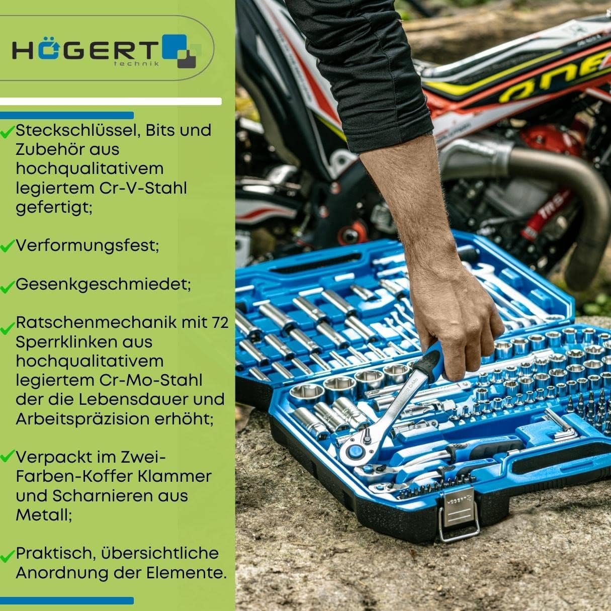 Werkzeugset HT1R444, 222-tlg