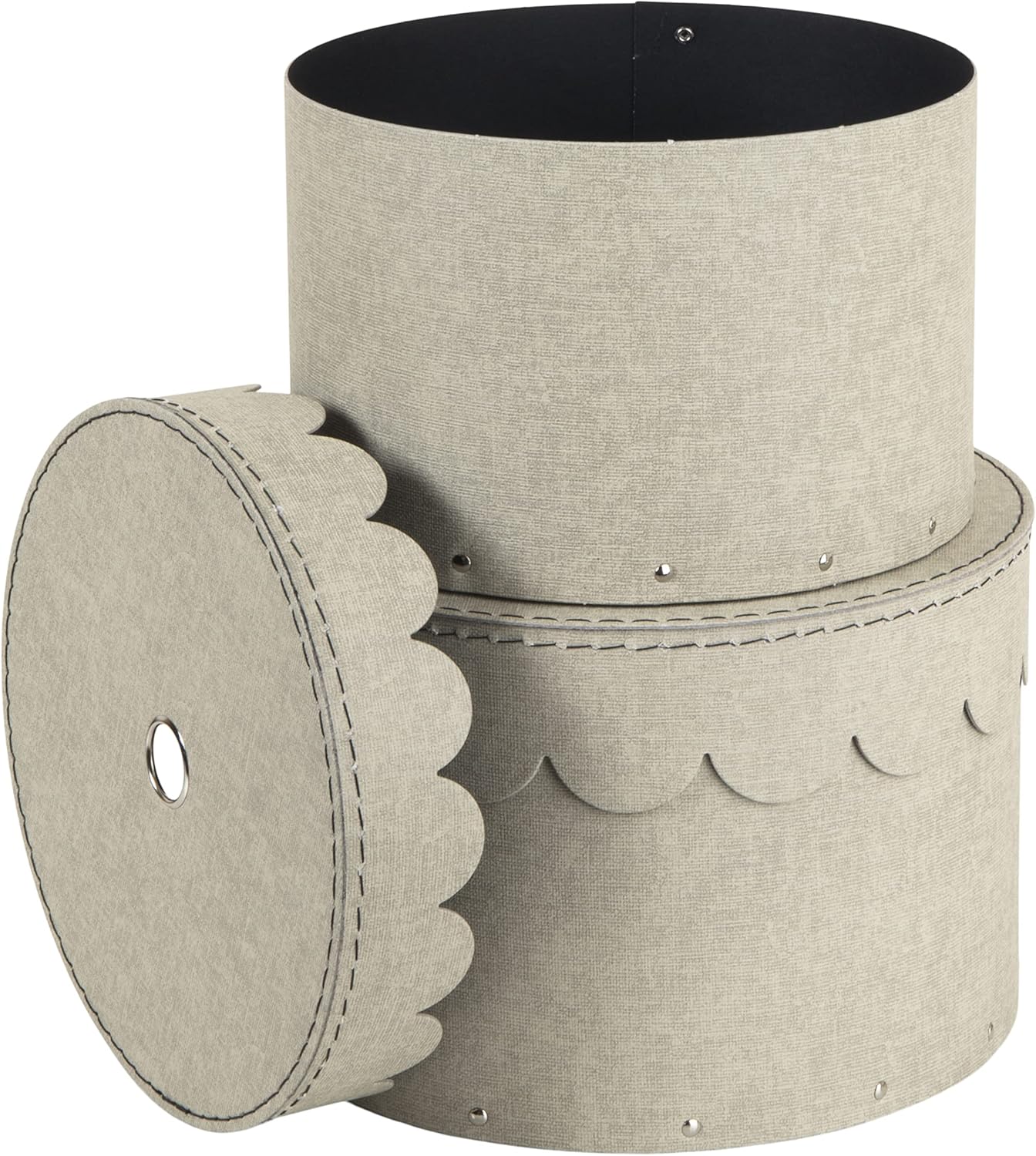 Runde Aufbewahrungsboxen-Set, Beige