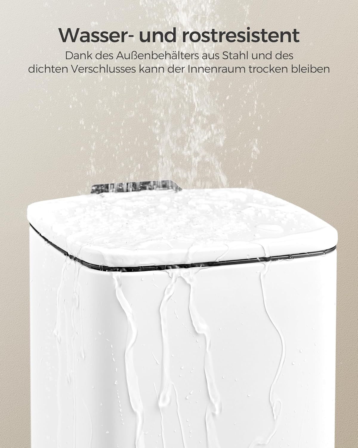 Kosmetikeimer mit Softclose und Pedal, Weiss 6 L