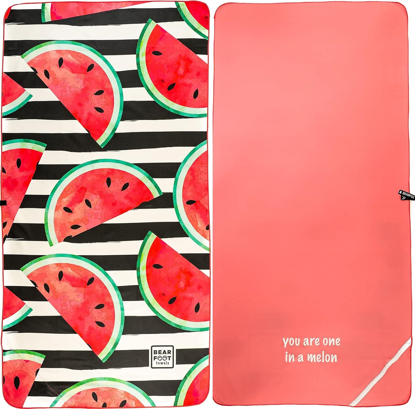 XXL-Mikrofaser-Strandtuch mit Tasche, 160x80cm Watermelon/Wassermelon
