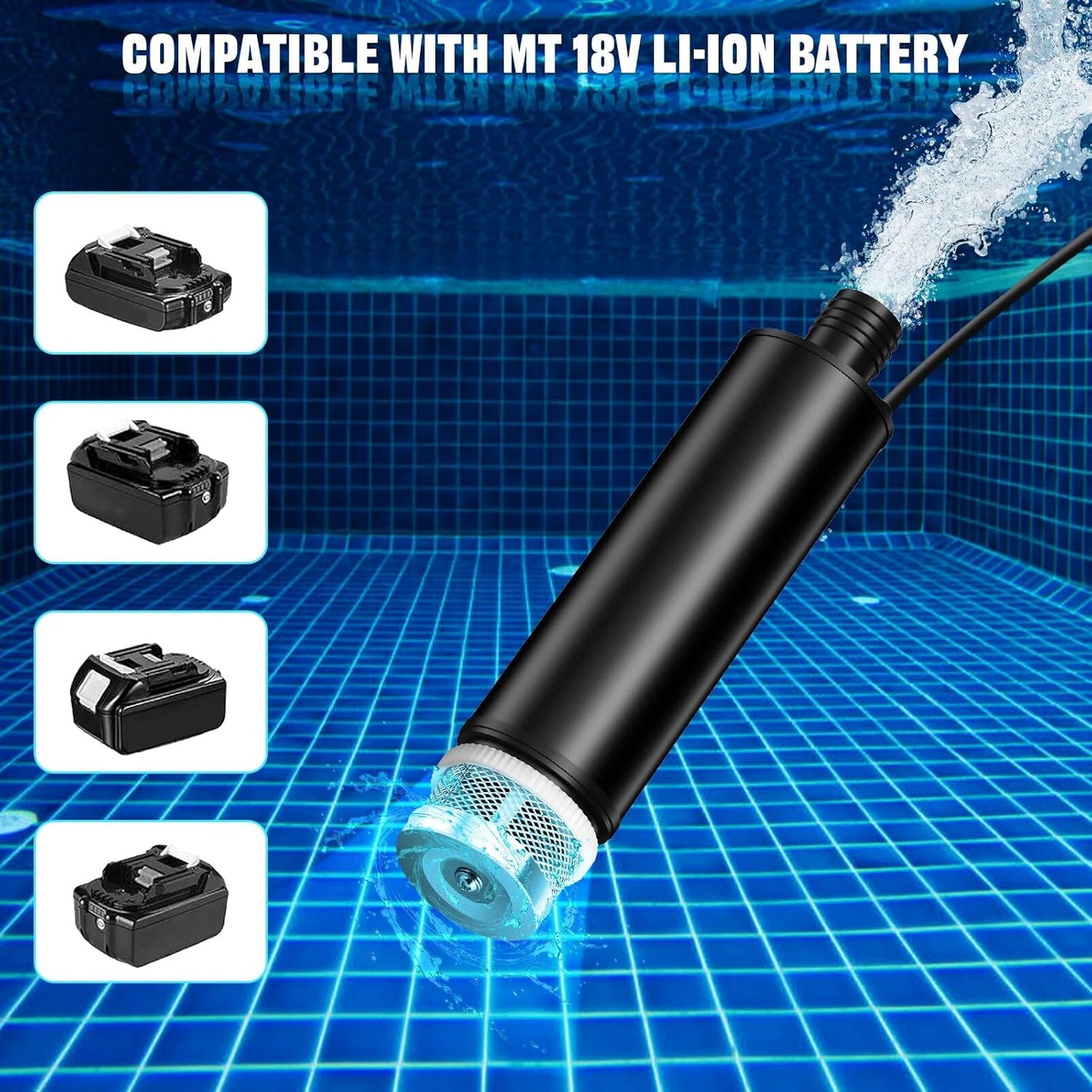 18V Akku-Tauchpumpe für Garten & Autowäsche, Makita kompatibel, Tauchpumpe für Makita