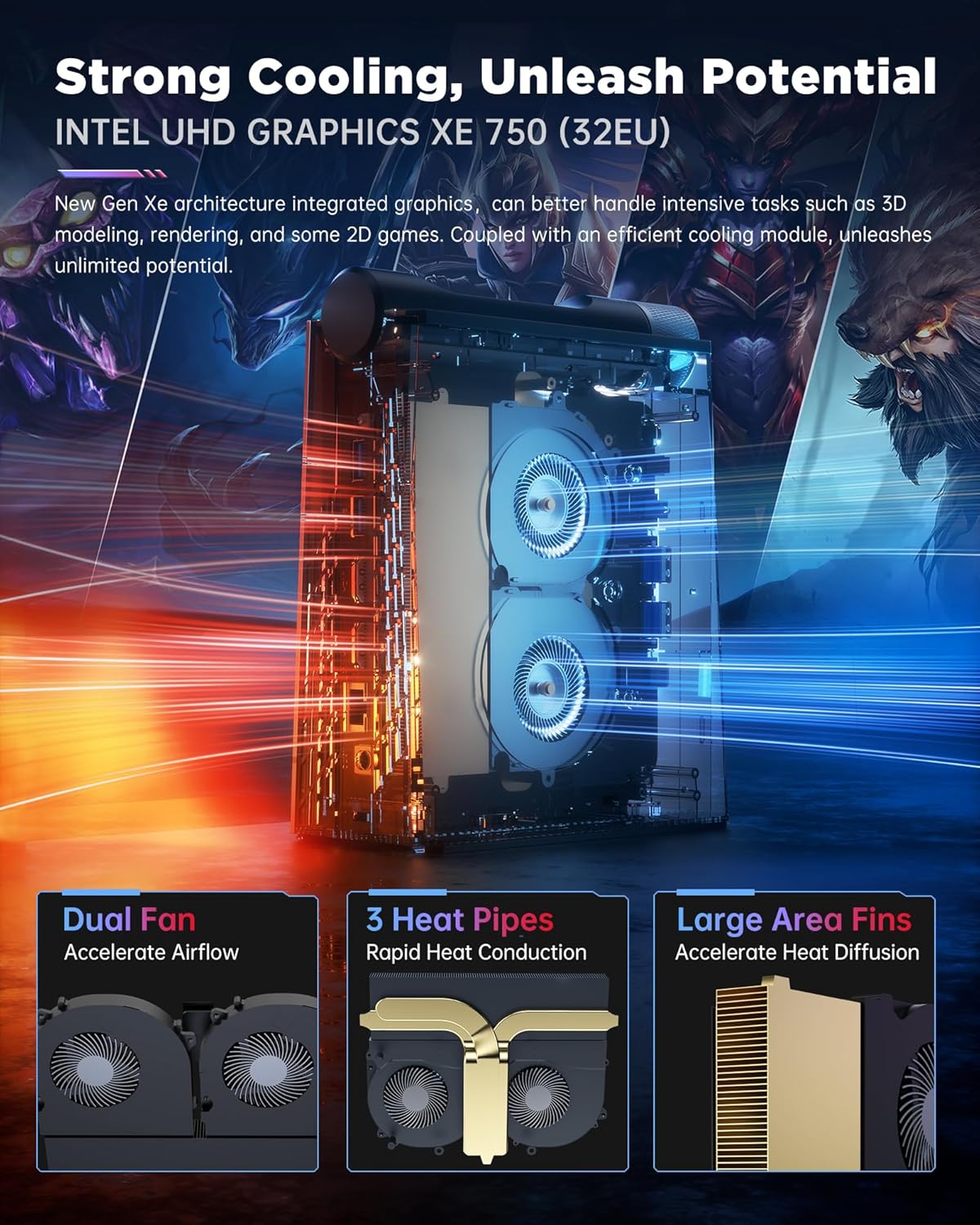 AD08 Mini PC Core i9 11900H Micro Desktop Computer