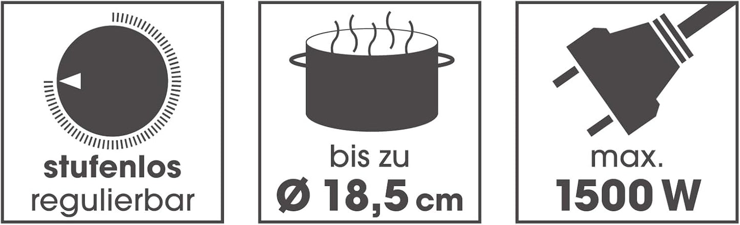 Herdplatte mit regulierbarem Thermostat, 1er Kochplatte